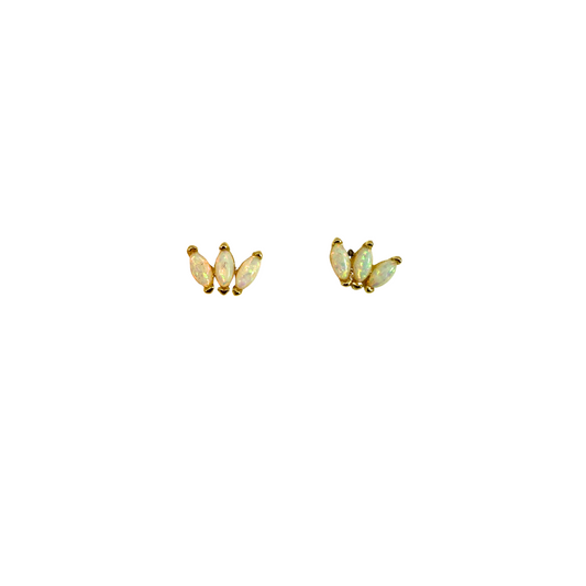 3 Opal Marquise Stud Earrings