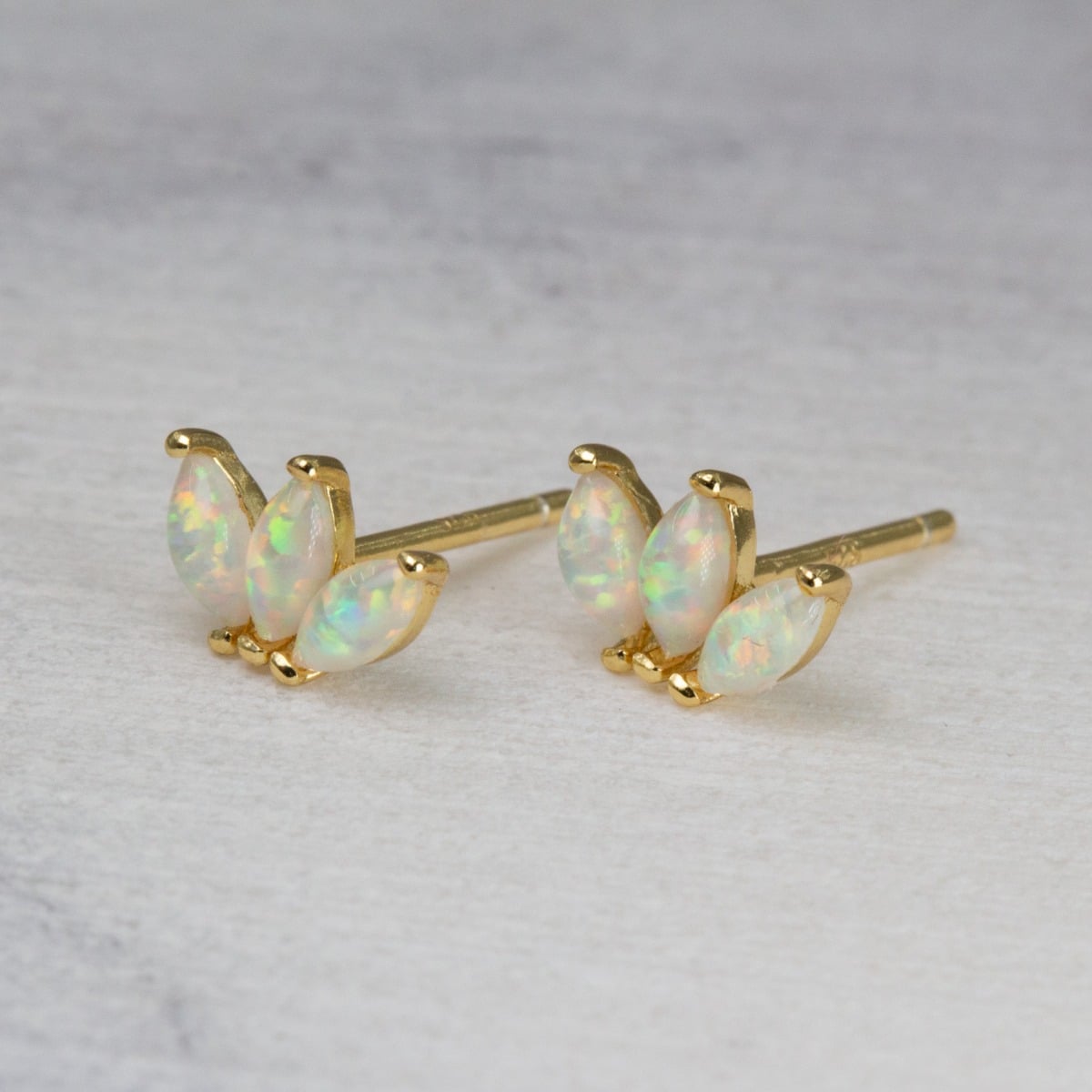 3 Opal Marquise Stud Earrings