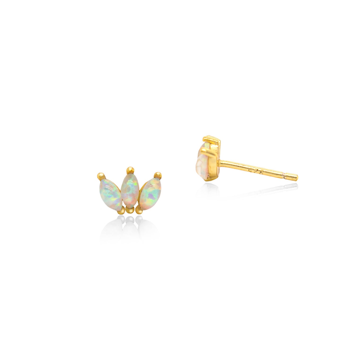 3 Opal Marquise Stud Earrings