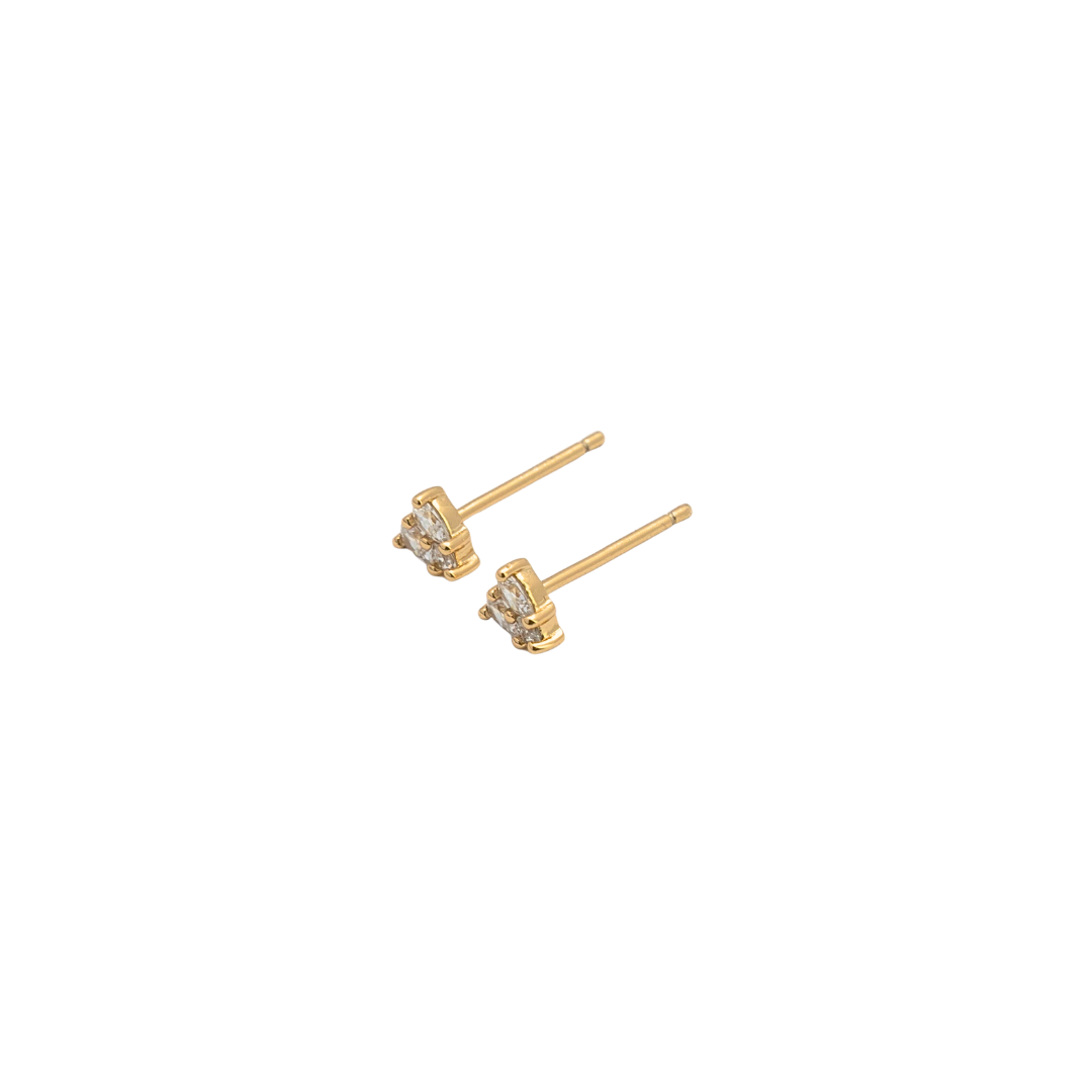 Cubic Zirconia Heart Stud Earrings
