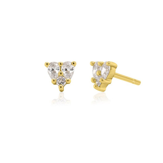 Cubic Zirconia Heart Stud Earrings