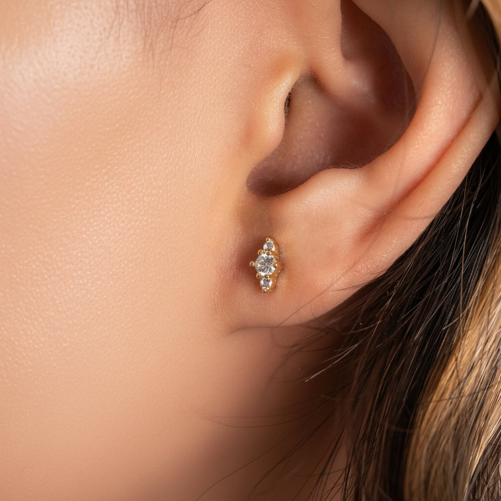 Dainty Cubic Zirconia Stud Earrings