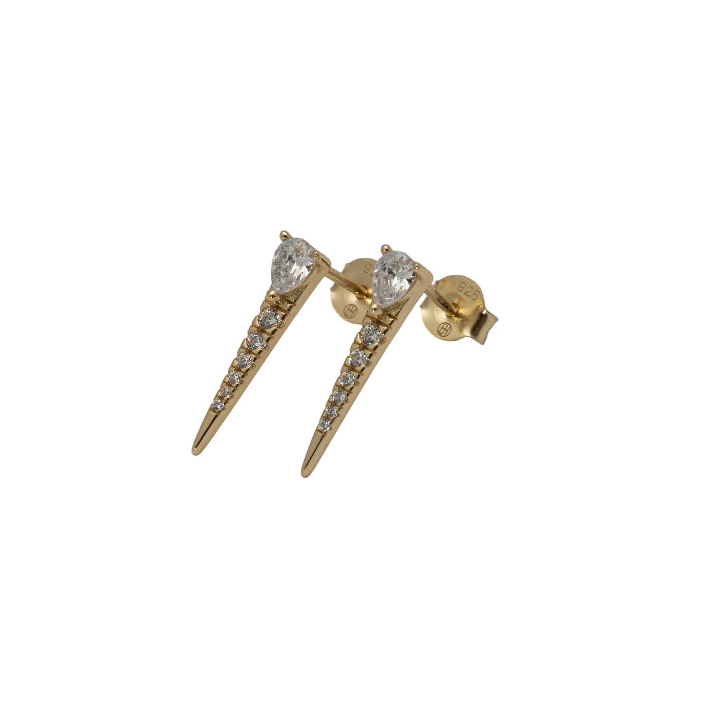 Cubic Zirconia Spike Stud Earrings