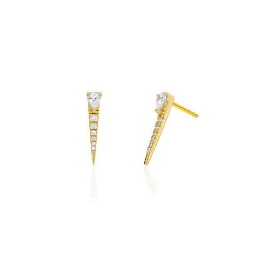 Cubic Zirconia Spike Stud Earrings