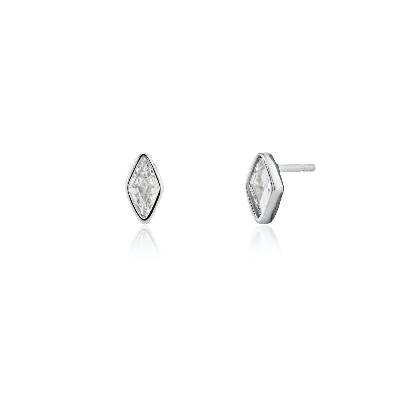 Bezel CZ Marquise Studs