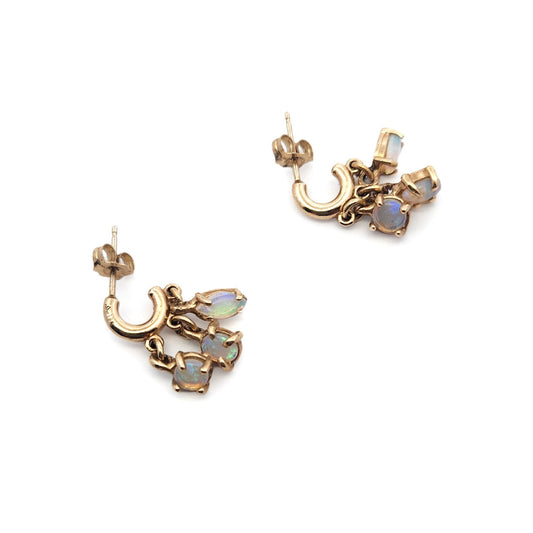 Triple Opal Cluster Earrings