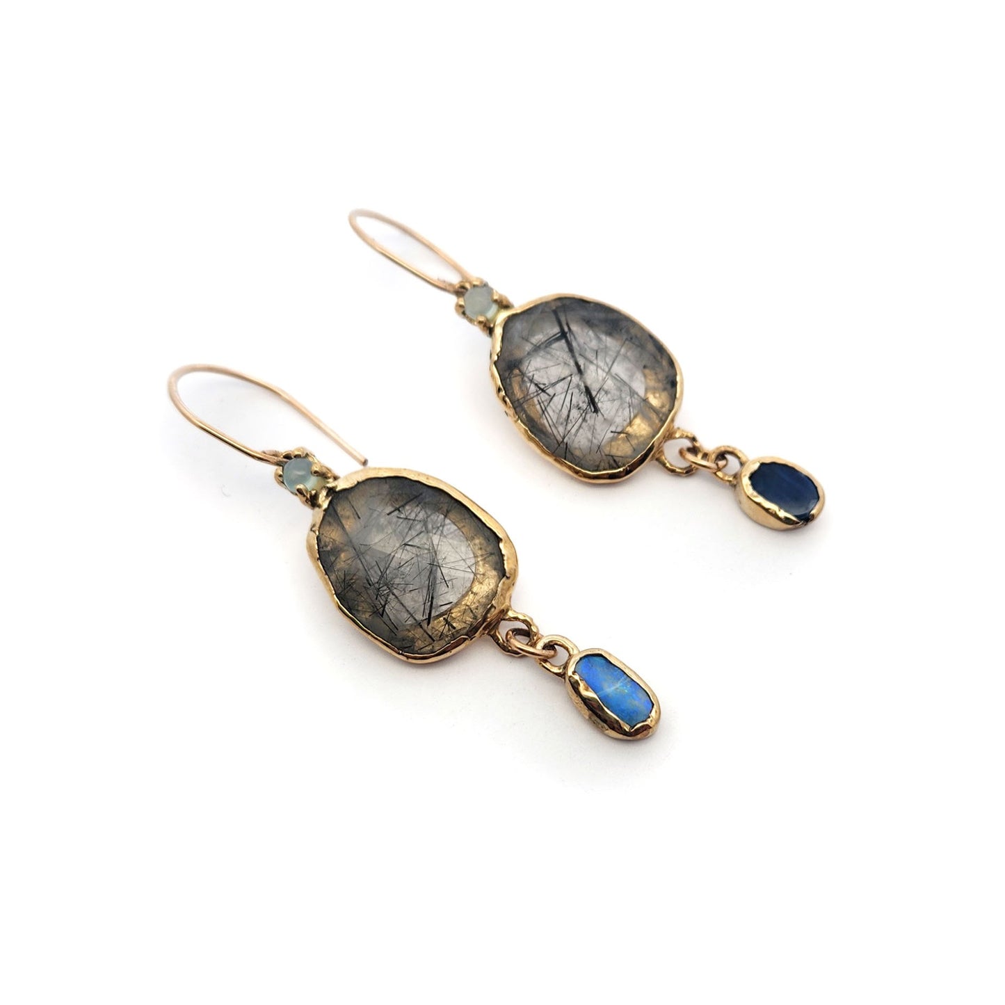 Tourmalated Quartz & Opal Drop Earrings