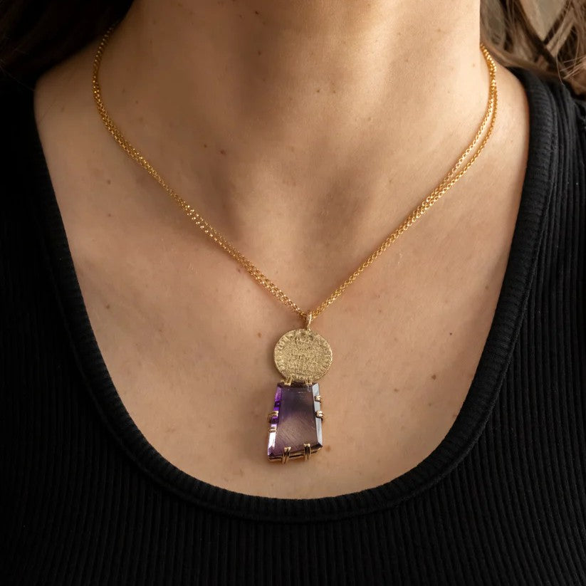 Coin & Quartz Pendant
