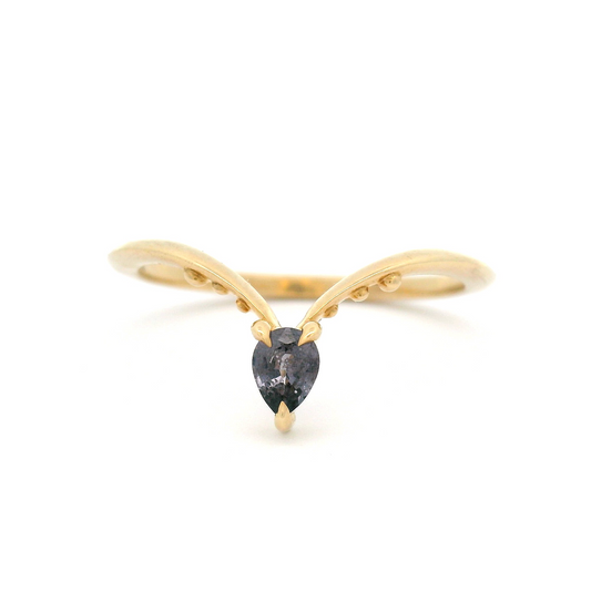 10k Yellow Contour Band with 0.15ct Purple Spinel