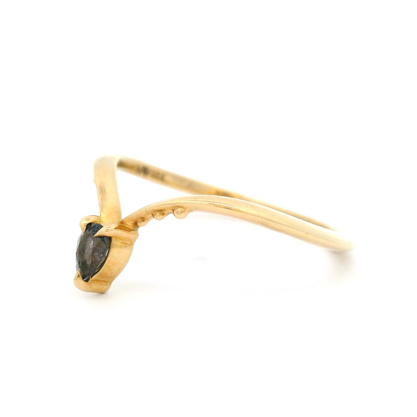 10k Yellow Contour Band with 0.15ct Purple Spinel