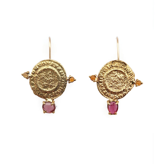 Roman Coin Drop Earrings