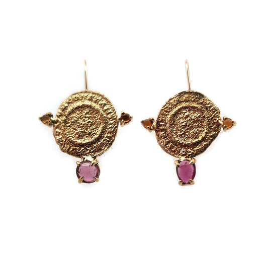 Roman Coin Drop Earrings