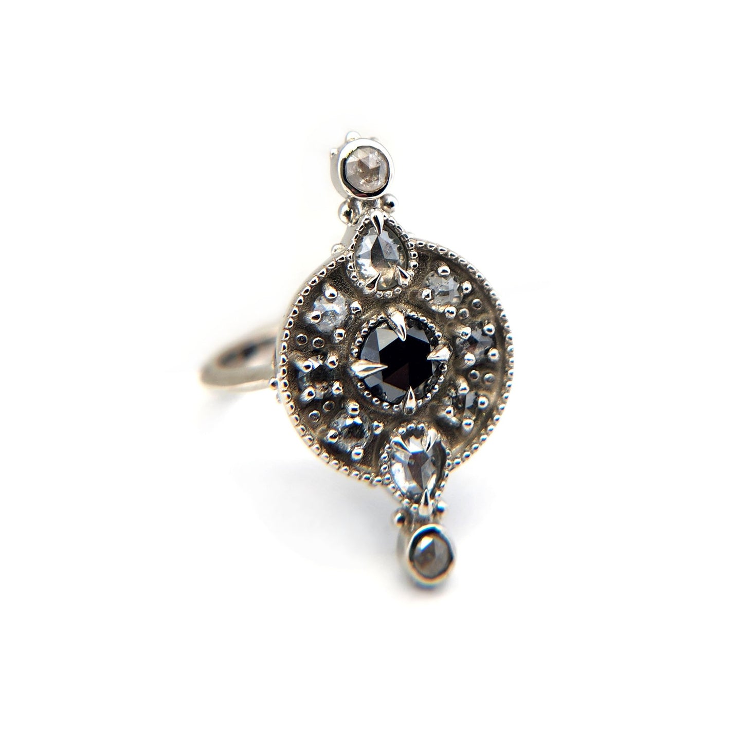 Black Diamond Shield Ring