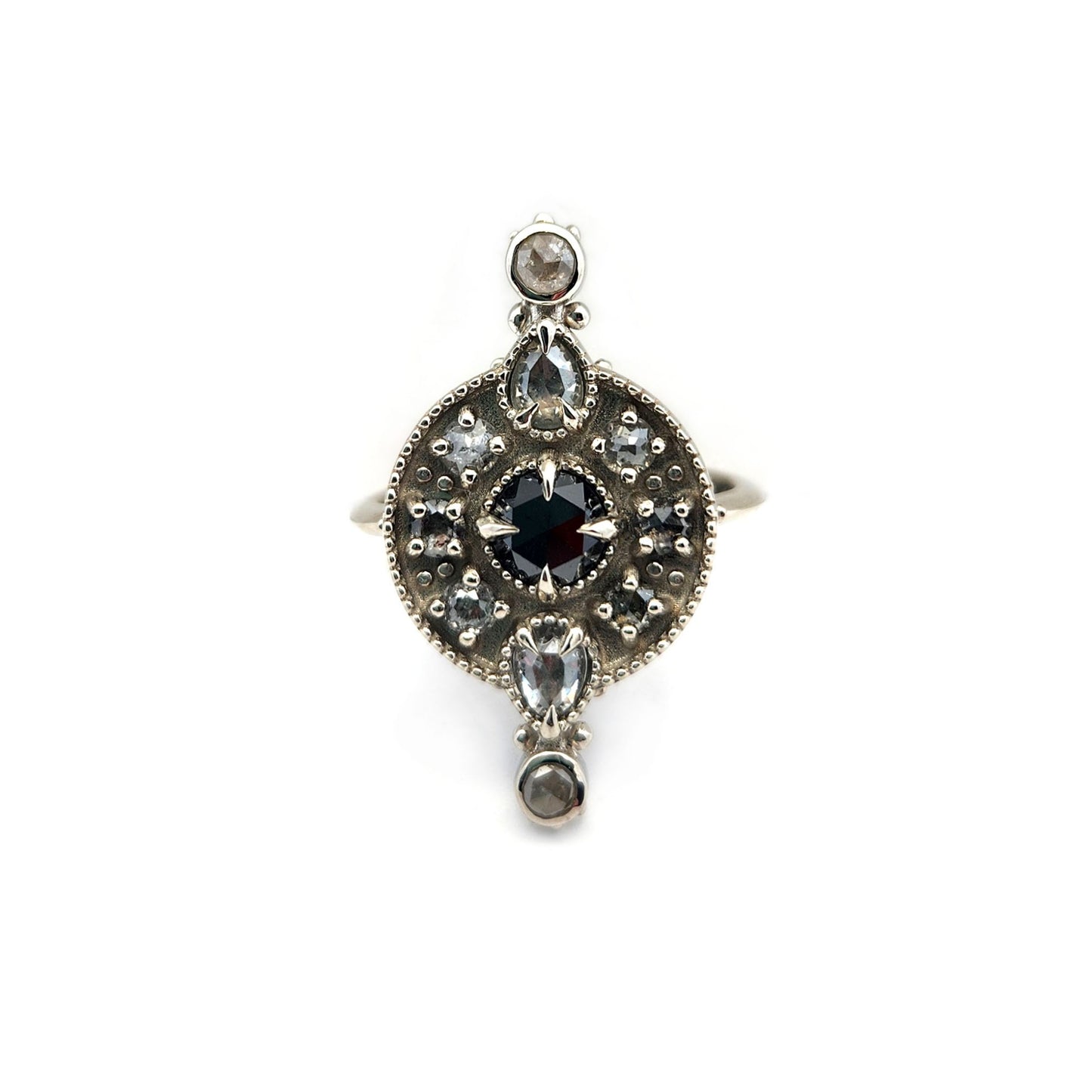 Black Diamond Shield Ring