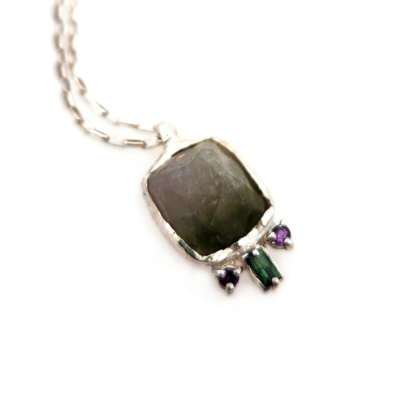 Watermelon Tourmaline with Accent Gems Pendant
