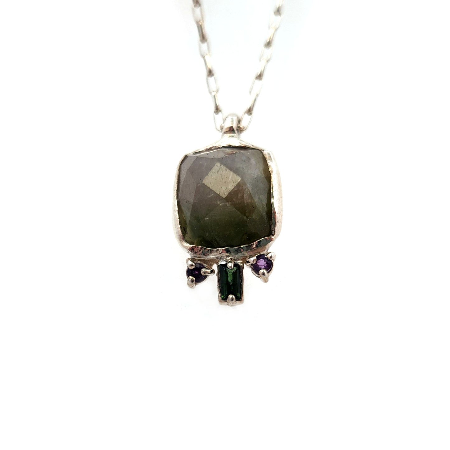 Watermelon Tourmaline with Accent Gems Pendant