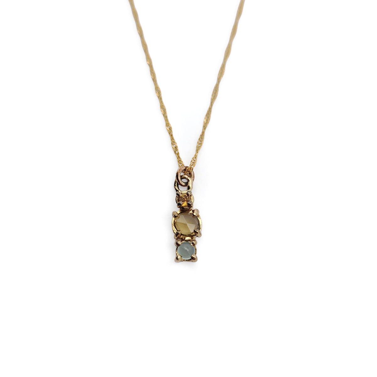 Mixed Stacked Gem Pendant