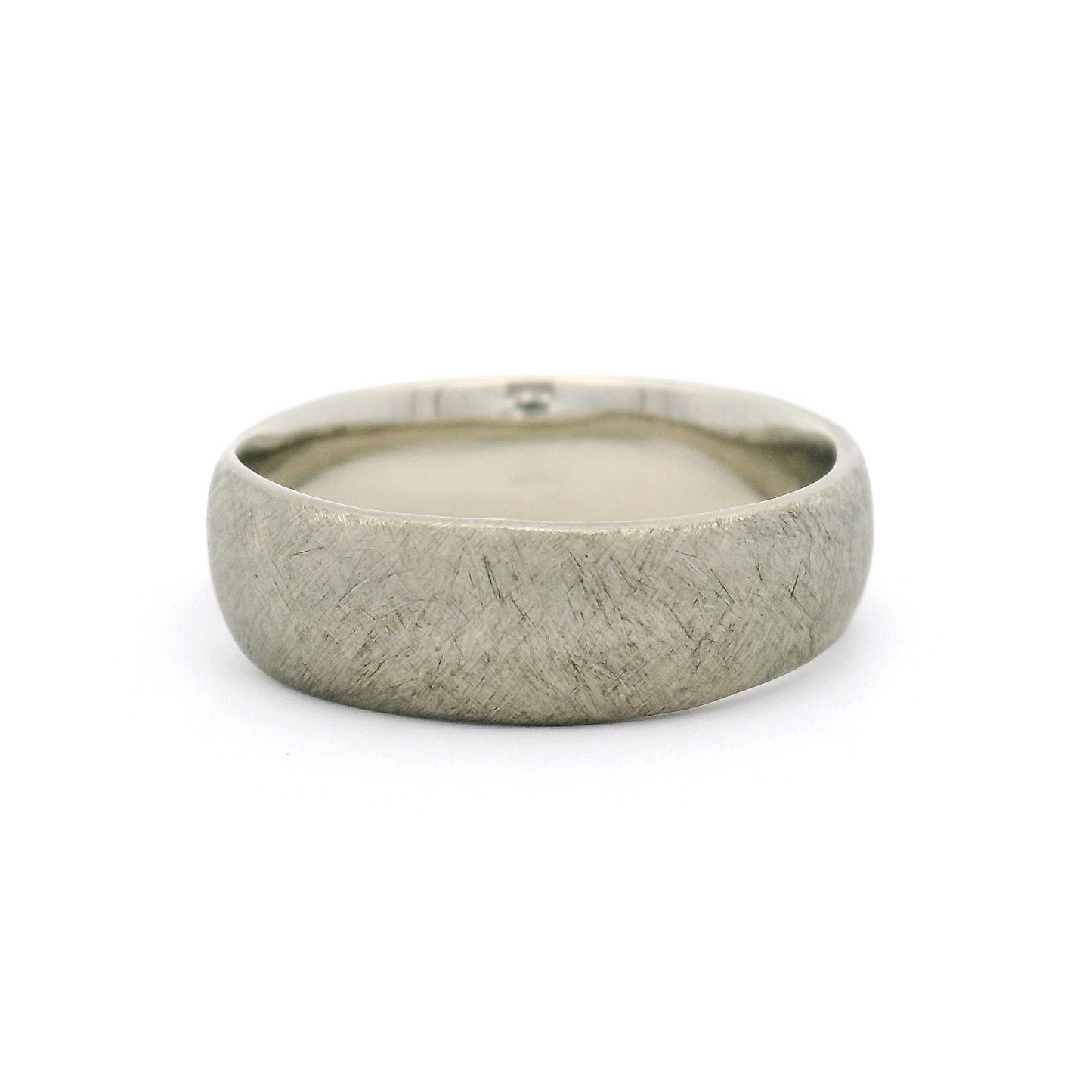 10k White 7.5mm Wide Organic Brushed Band