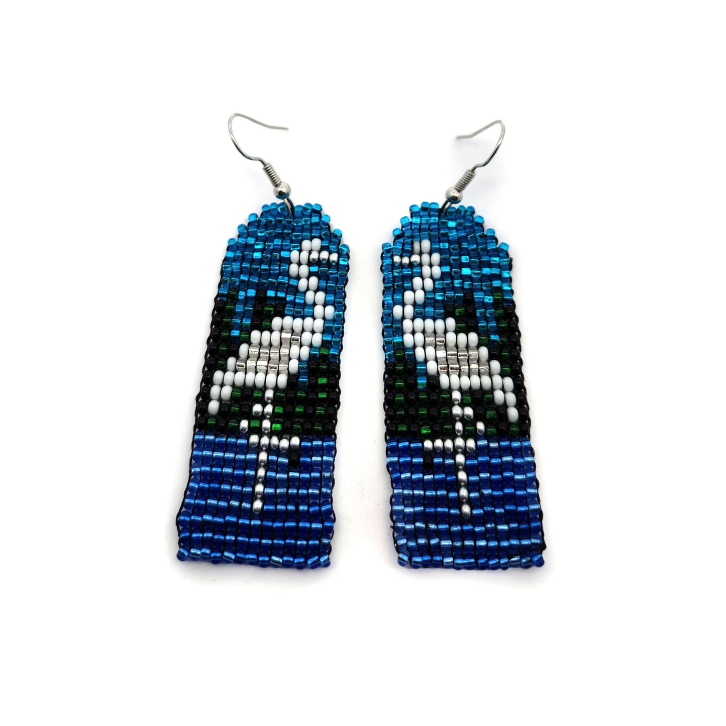Beaded Crane Earrings
