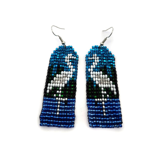 Beaded Crane Earrings