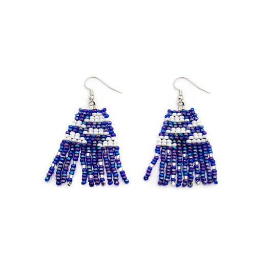 Raincloud Fringe Beaded Earrings