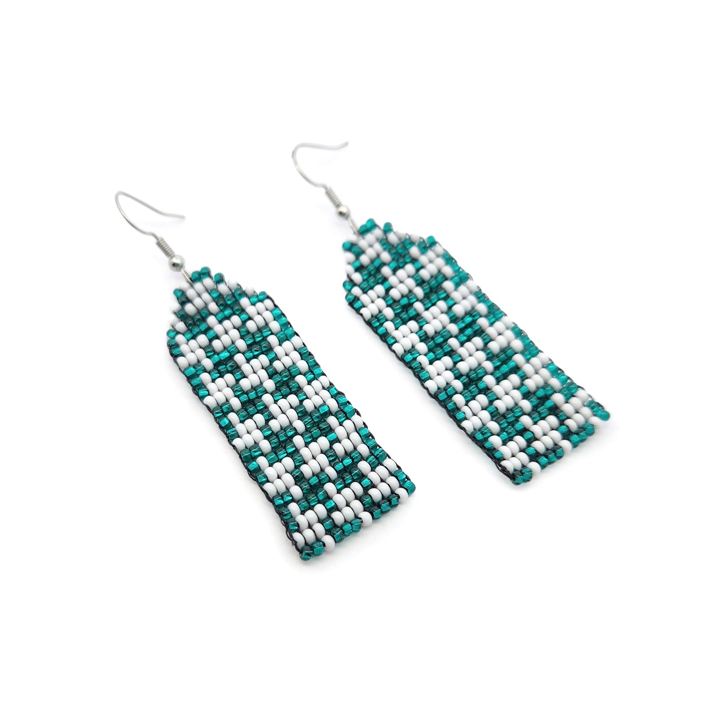 Houndstooth Beaded Earrings