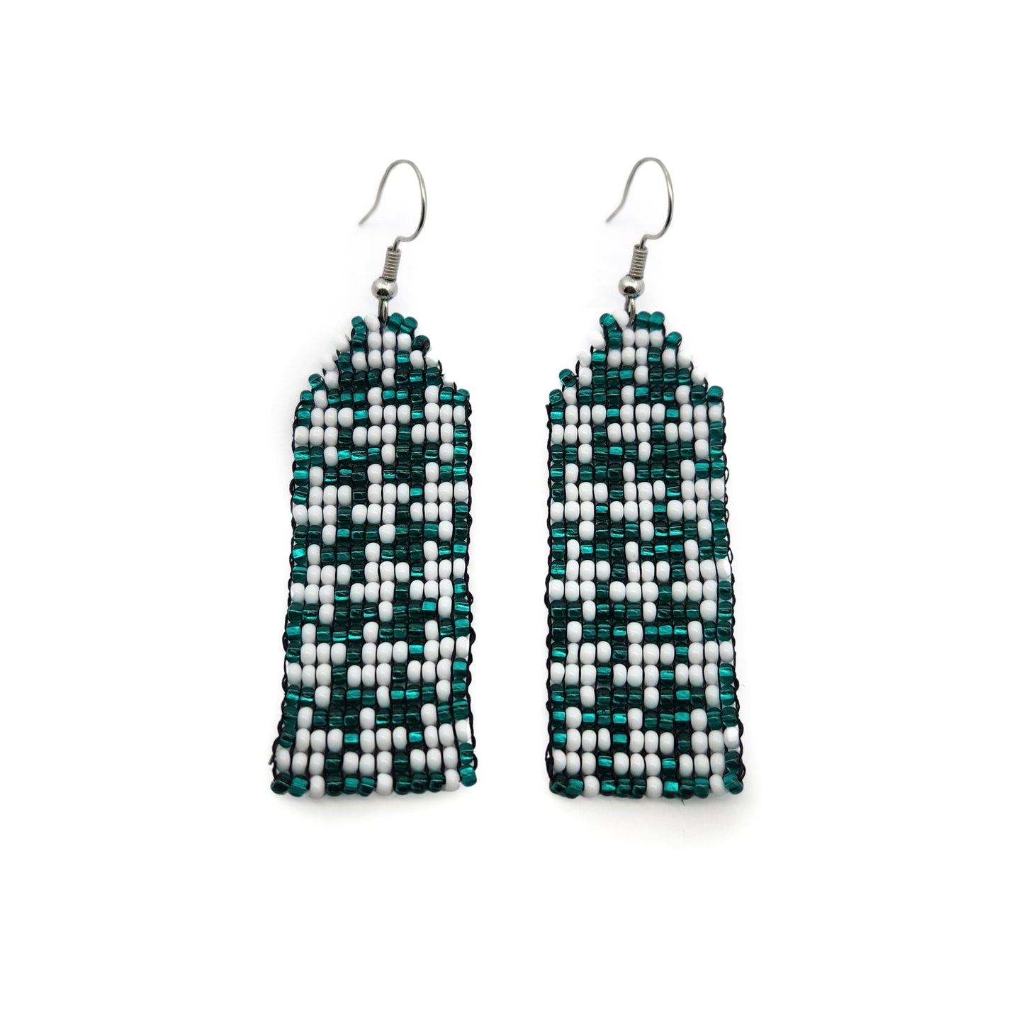 Houndstooth Beaded Earrings