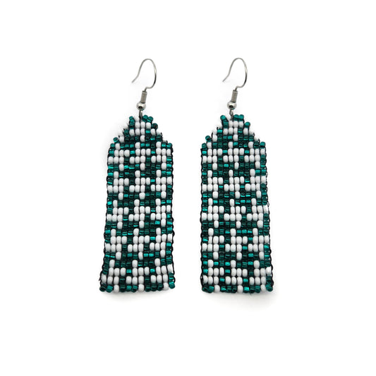 Houndstooth Beaded Earrings