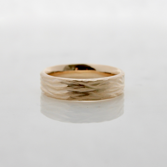 14k Yellow Gold Organic Stream Band