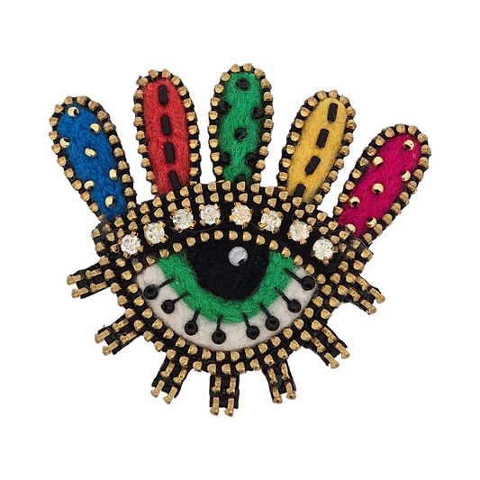Rainbow Multi Colour Lashes Brooch