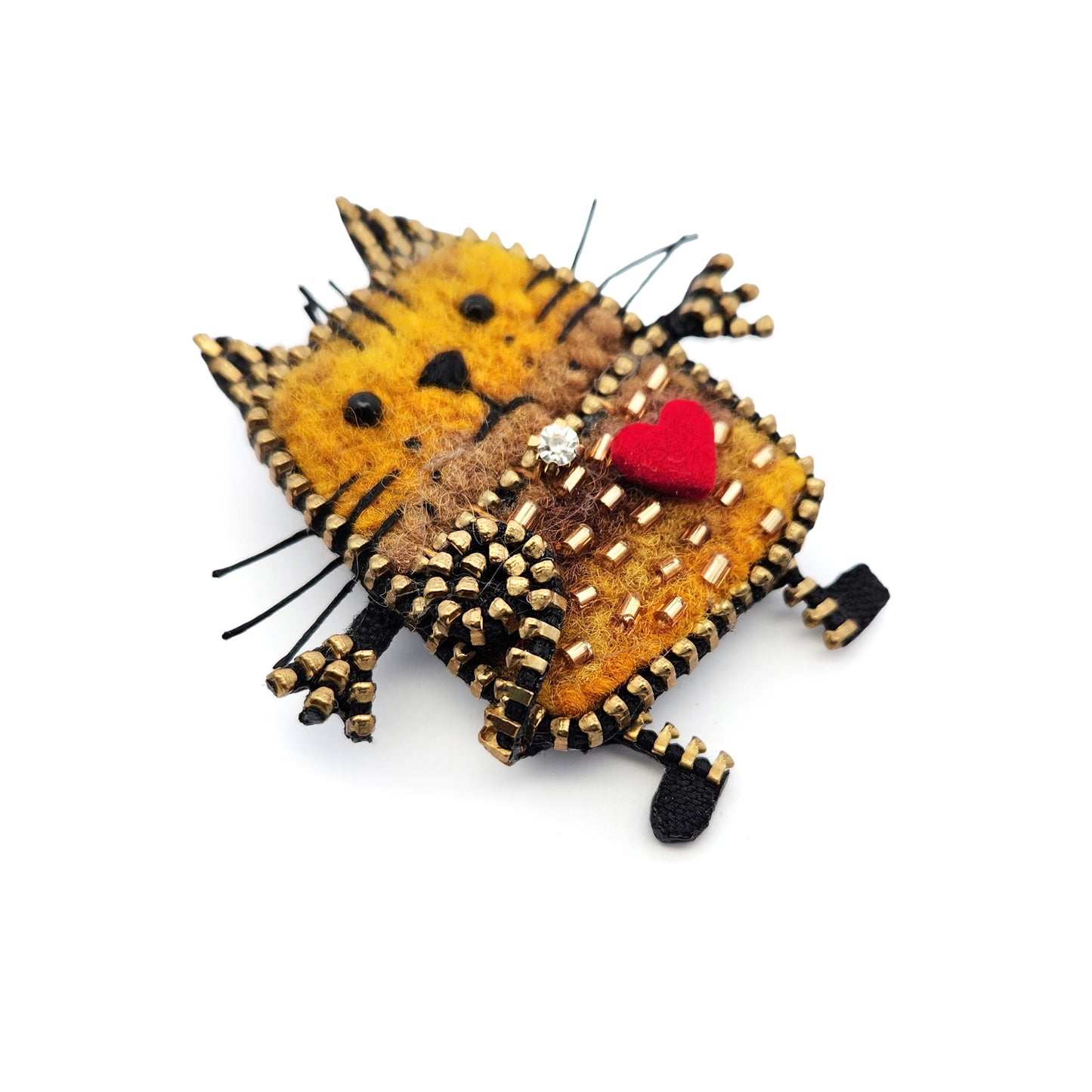 Felted Cat Brooch