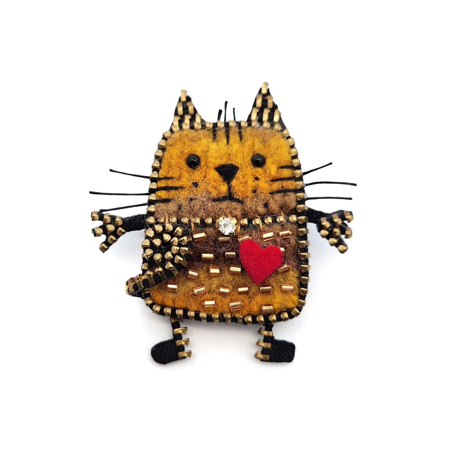 Felted Cat Brooch