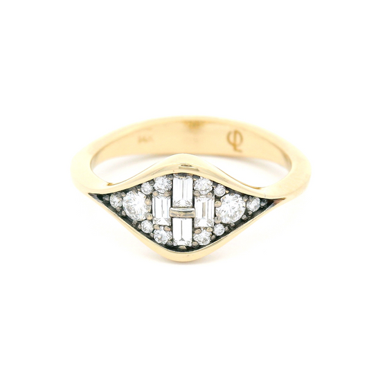 14k Yellow Multi-Stone Ring with Diamonds Totaling 0.40cts