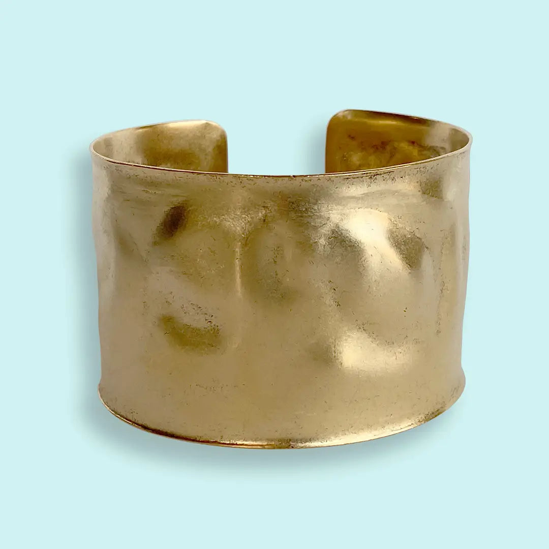 Gold-Plated Wrinkled Cuff Bracelet