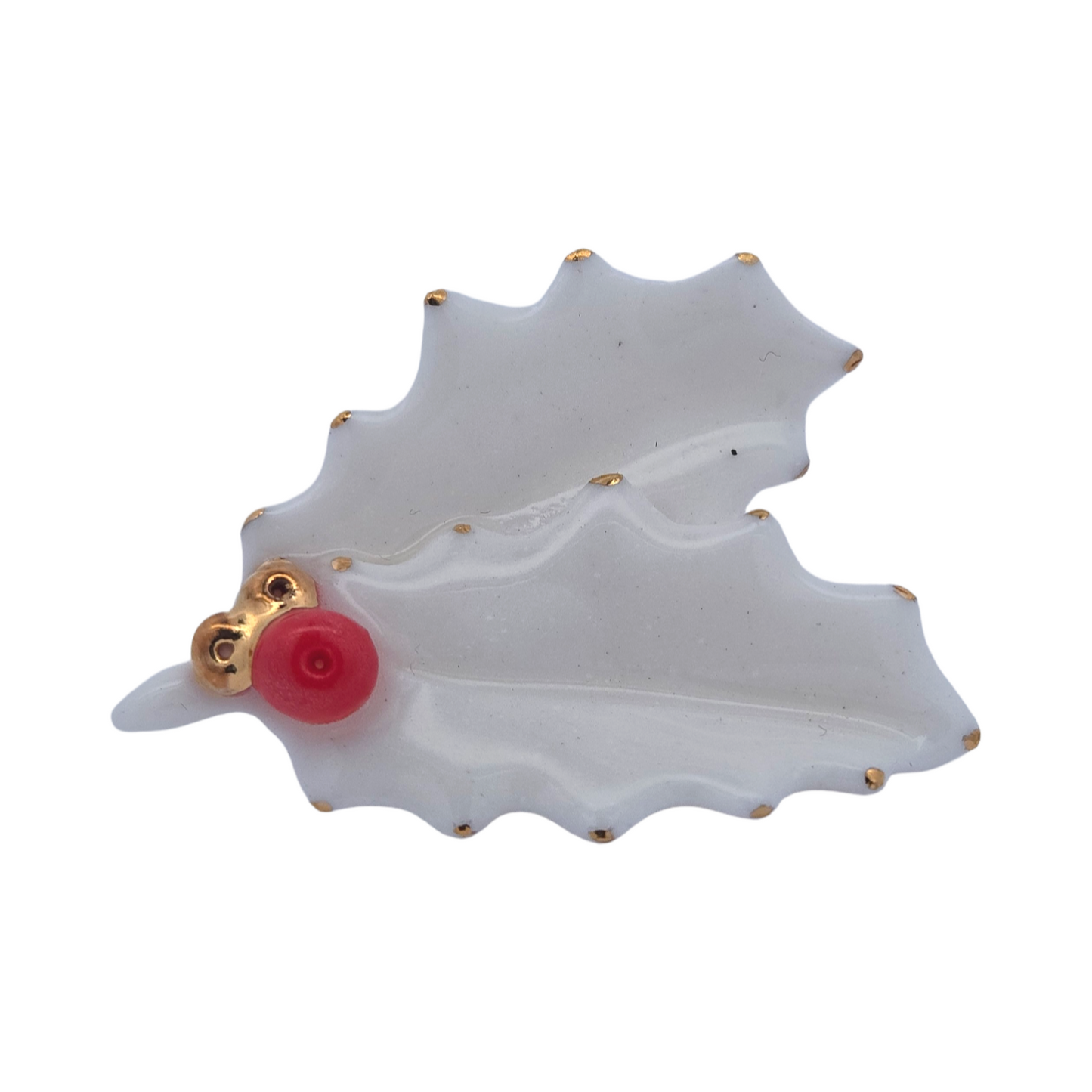 Winter Holly Porcelain Pin