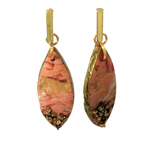 Pink Gold Shimmer Marquise Earrings