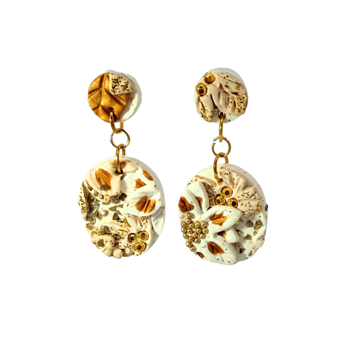 Gold Sparkle Earrings Circle
