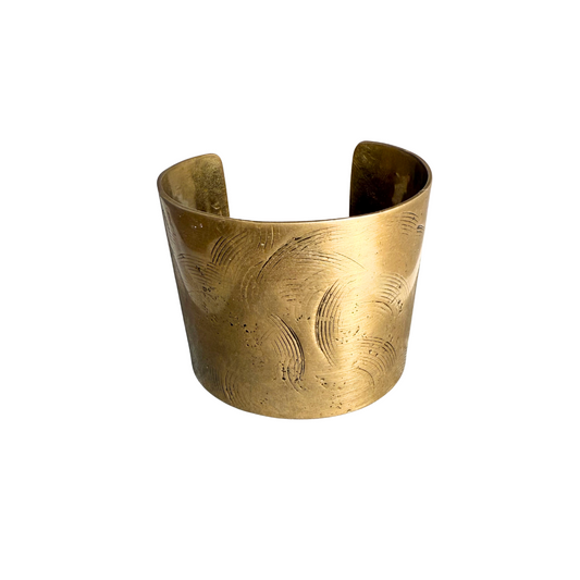 Extra Wide Textured Brass Cuff