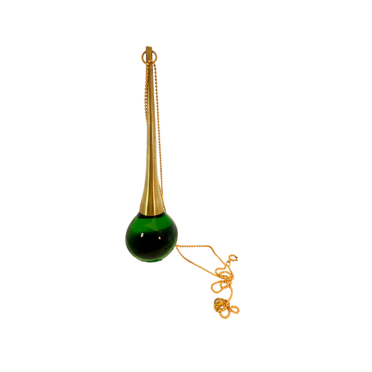 Green Glass Teardrop Pendant