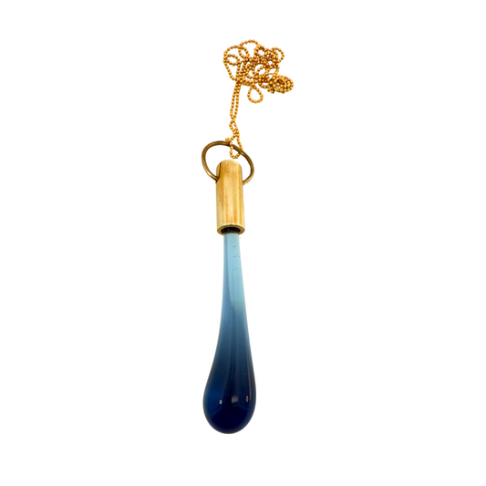Blue Glass Teardrop Pendant