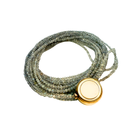 Labradorite Beaded Wrap Bracelet