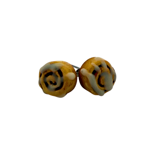 Handmade Cinnamon Roll Studs