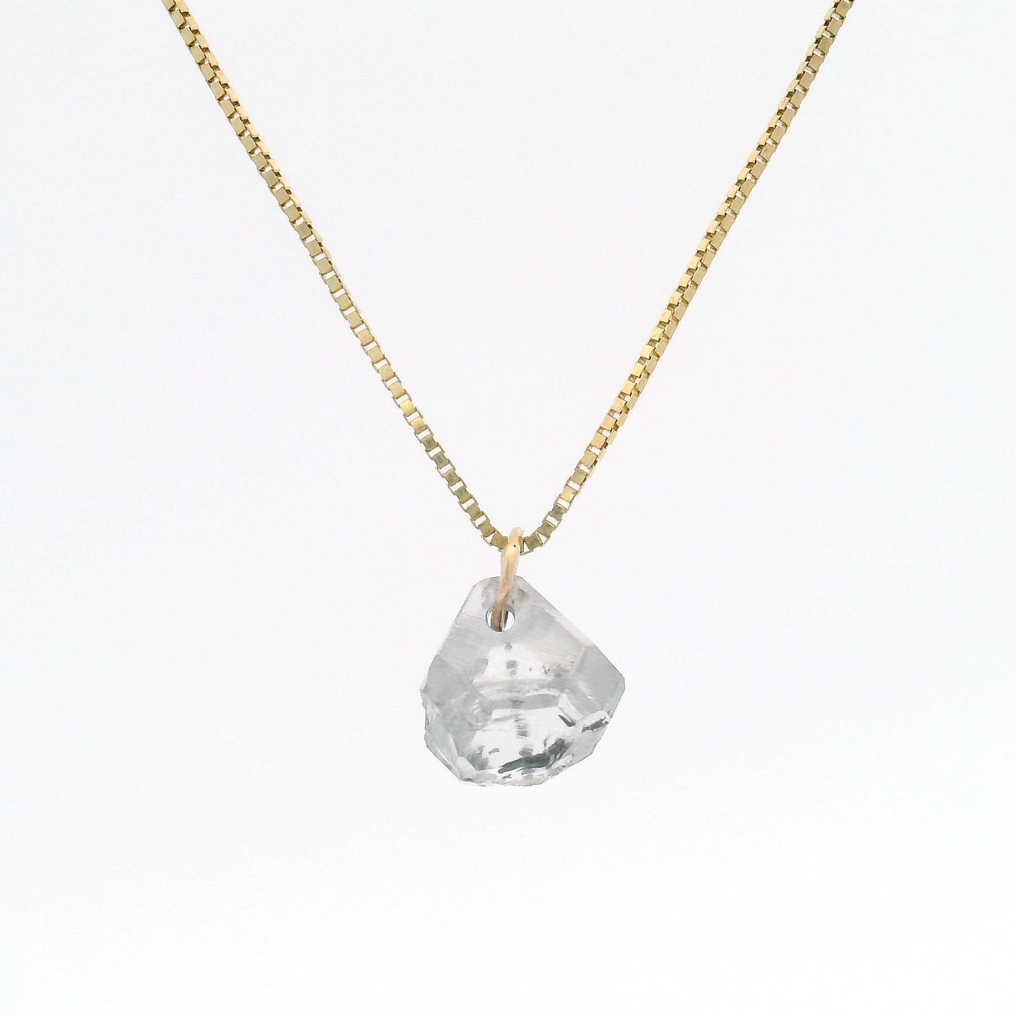 1.95ct Lab-Grown Rough Diamond Pendant Box Chain Necklace