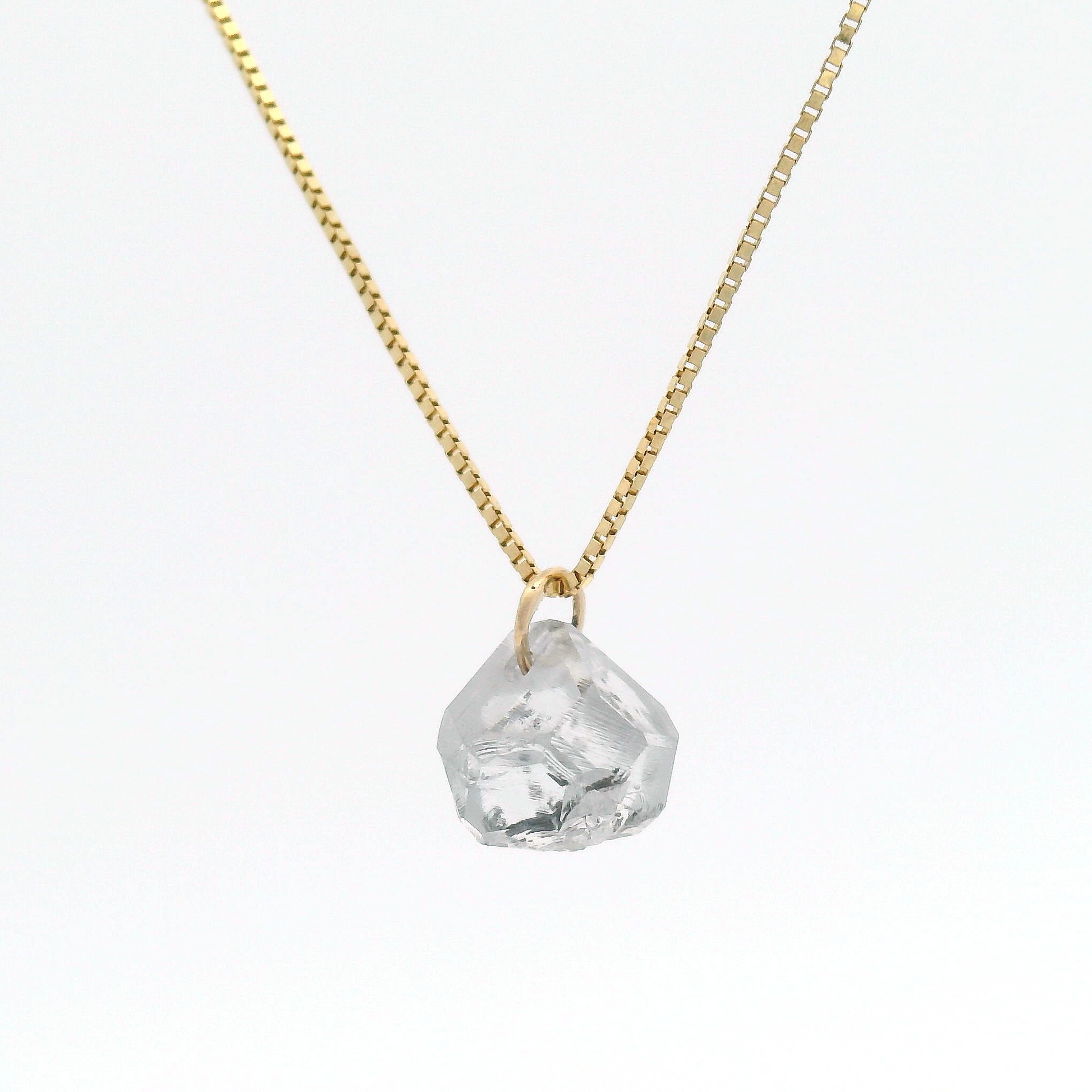 1.95ct Lab-Grown Rough Diamond Pendant Box Chain Necklace