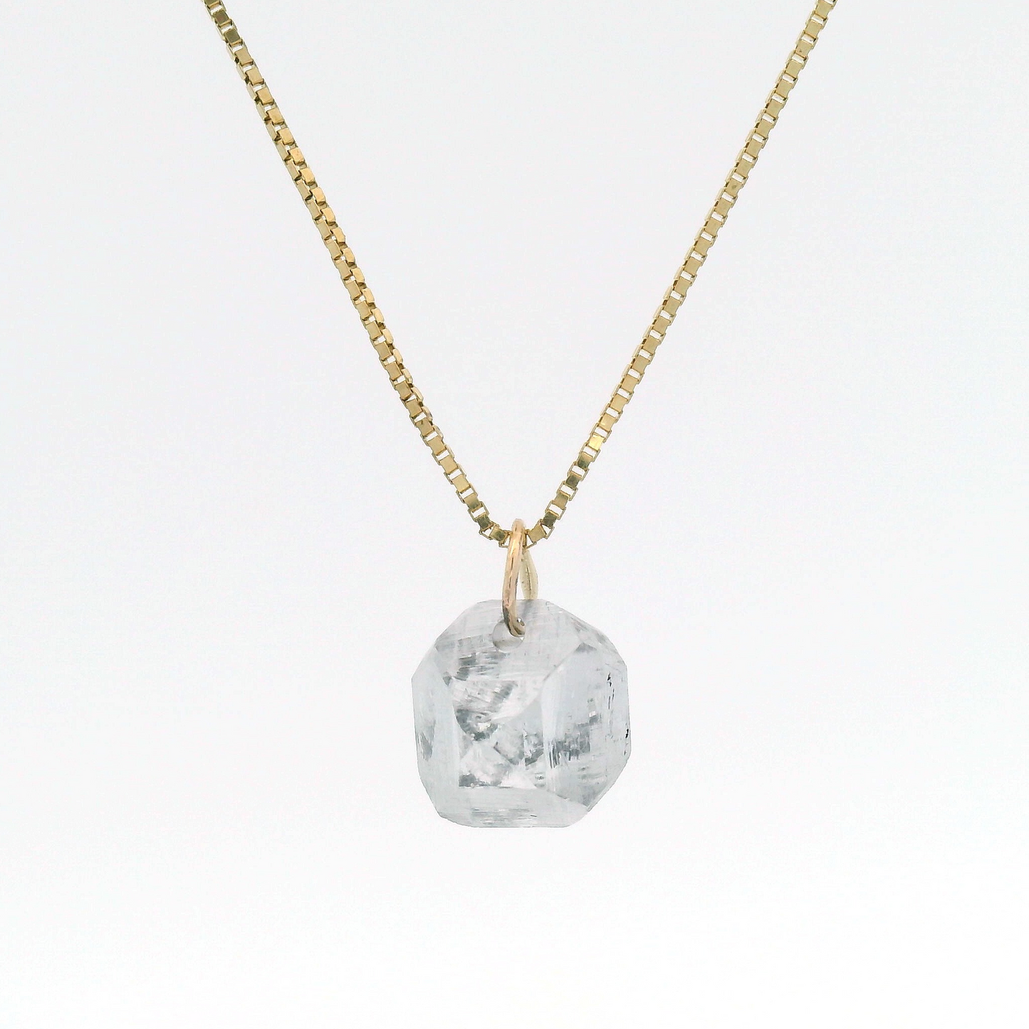 1.87ct Lab-Grown Rough Diamond Pendant Box Chain Necklace