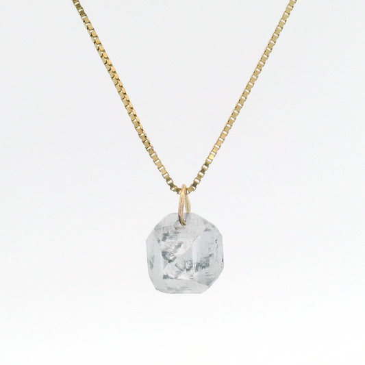 1.87ct Lab-Grown Rough Diamond Pendant Box Chain Necklace