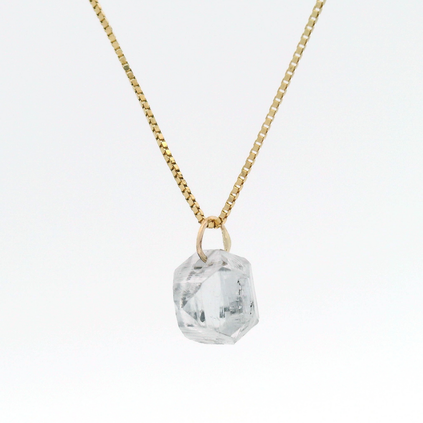 1.87ct Lab-Grown Rough Diamond Pendant Box Chain Necklace
