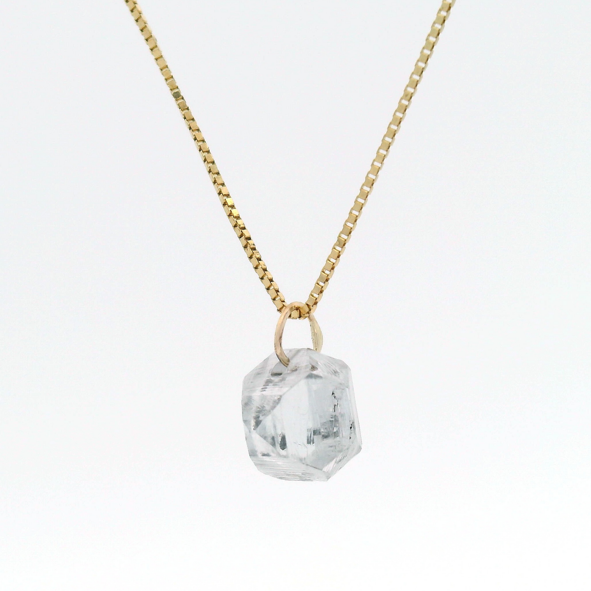 1.87ct Lab-Grown Rough Diamond Pendant Box Chain Necklace