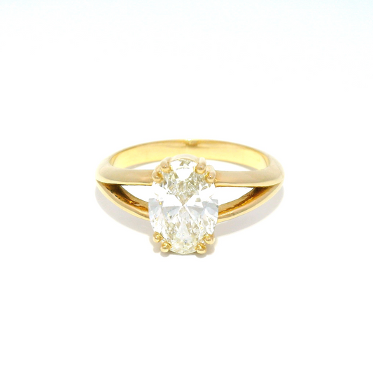 14k Yellow 1.45ct Oval Lab-Grown Diamond Split-Shank Engagement Ring