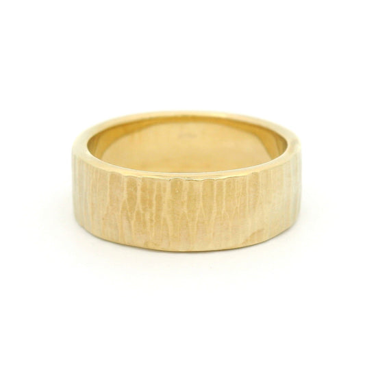 10k Yellow 7mm Wide textured Band